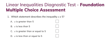 Diagnostic Test Linear Inequalities