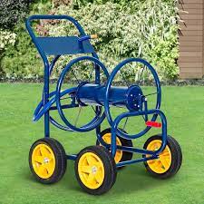 Angeles Home Blue Garden Hose Reel Cart