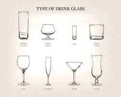 Set Of Drinking Glass Type Vector