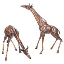 20th Century Bronze Giraffes Set Of 2