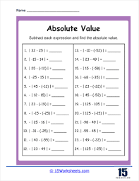 Absolute Value Worksheets 15