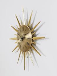 Golden Sunburst Brass Wall Clock