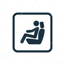 Car Seat Icon Rounded Squares On
