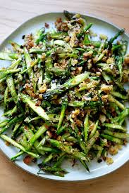 Raw Asparagus Salad With Walnuts