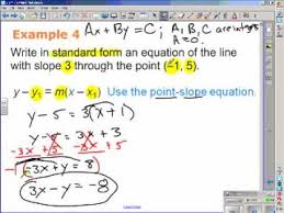 Linear Equations Using Standard Form