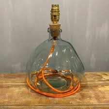Glass Lamp Base Clear With Orange Flex