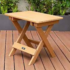 Portable Brown Folding Side Table Square Plastic Wood Table Is Perfect For Outdoor Camping Picnic