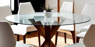 Glass Wood Modern Dining Table With