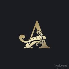 Classy Gold Letter A Luxury Decorative