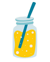 Glass Jar With Lemonade Hand Drawn