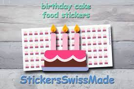 Planner Sticker Birthday Cake Food
