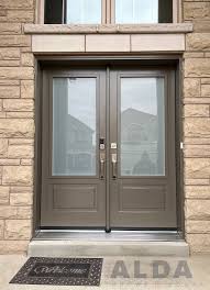 Pine Cone Grey Front Door With Glass