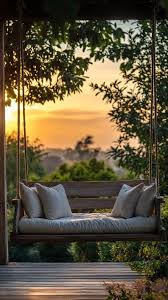 Free Sunset Garden Swing Image