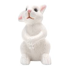 Cute Hand Carved White Rabbit Sculpture