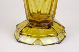 Art Deco Amber Colored Glass Vase