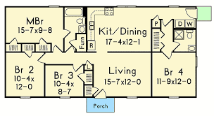 Economical 4 Bedroom Ranch House Plan