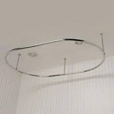Chrome Oval Shower Rod For Clawfoot Tub