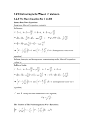 9 2 Electromagnetic Waves In Vacuum