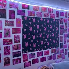 100pcs Hot Pink Collage Kit Pink Wall
