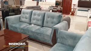 Fabric Blue Berlin 3 Seater Sofa At Rs
