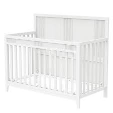 53 8 In W X 27 In D X 45 1 In H White Linen Cabinet With Baby Crib And Adjustable Mattress Height For Nursery