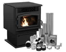 Drolet Dp00070kvb Eco 55 Pellet Stove With 4 Basement Venting Kit