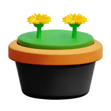 Flower Pot 3d Rendering Icon