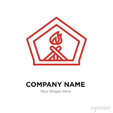 Fireplace Company Logo Design Template