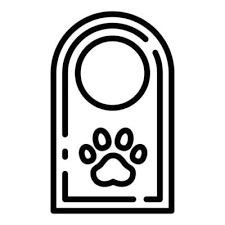 Pet Door Tag Icon Outline Style