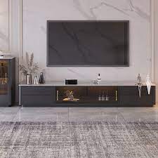 Tv Stand Stone Top 4 Drawer Glass Doors