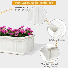 Wellfor 48 In Tall White Plastic Raised Bed