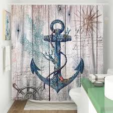 Nautical Anchor Shower Curtain Set