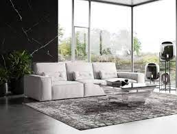 Italian White Leather Sectional Sofa At