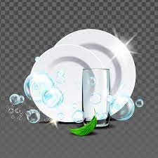 Glass Washed With Mint Detergent Vector