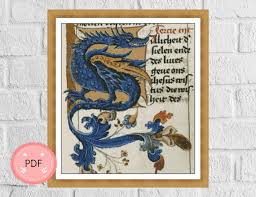 Blue Dragon Cross Stitch Pattern