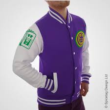 Purple Joker Varsity Jacket With White