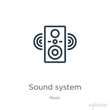 Sound System Icon Thin Linear Sound