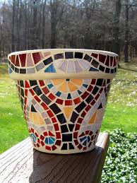 Stained Glass Mosaic Flower Pot Mosaic