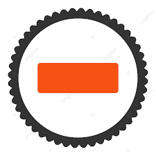 Circular Stamp Icon With No Flat Orange