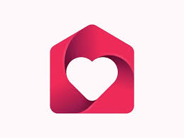 Home Icon Love Shape Logo Home Icon