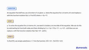 Solve The Equation For Y In Terms Of X