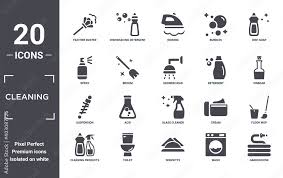 Cleaning Icon Set Include Creative