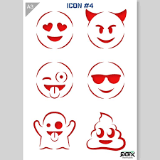 Emoji Stencil Emoticons Stencil Smiley