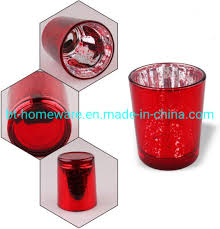 Red Mercury Glass Wishing Candle Holder