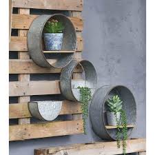 A B Home Zale Gray Round Wall Planters Set Of 5