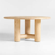 Natural Oak Wood Round Dining Table
