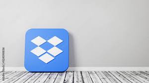 Dropbox App 3d Icon On Wooden Floor