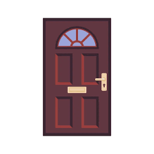 Glass Door Flat Icon Stock Vector By