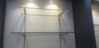 Matt Stainless Steel Glass Shelf