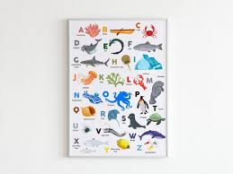 Sea Ocean Animals Alphabet Prints Sea